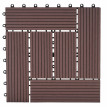 11x carreau WPC Rhone, carrelage balcon/terrasse, optique bois à 30x30cm - 1m² - premium, café décalé