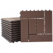 11x carreau WPC Rhone, carrelage balcon/terrasse, optique bois à 30x30cm - 1m² - premium, café décalé