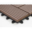 11x carreau WPC Rhone, carrelage balcon/terrasse, optique bois à 30x30cm - 1m² - premium, café décalé