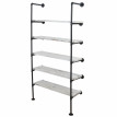 Étagère de rangement HWC-C45, design industriel 165x80x28cm - blanc