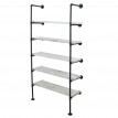 Étagère de rangement HWC-C45, design industriel 165x80x28cm - blanc
