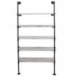 Étagère de rangement HWC-C45, design industriel 165x80x28cm - blanc
