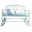 Banc de jardin HWC-C39, banc à bascule, métal, vert antique 112cm
