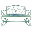 Banc de jardin HWC-C39, banc à bascule, métal, vert antique 112cm