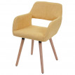 6x chaise de salle à manger HWC-A50 II, fauteuil, design rétro des années 50 - tissu, jaune