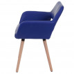 Chaise de salle à manger HWC-A50 II, fauteuil, design rétro des années 50 - similicuir, bleu