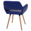 Chaise de salle à manger HWC-A50 II, fauteuil, design rétro des années 50 - similicuir, bleu