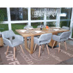 6x chaise de salle à manger HWC-A50 II, fauteuil, design rétro des années 50 - tissu, gris béton