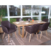 6x chaise de séjour / salle à manger Malmö T381, style rétro des années 50 - tissu, vintage marron foncé