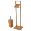 Set de salle de bains HWC-B18, Porte-rouleau papier toilette / WC, Tapis de bain, Bambou