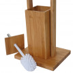 Set de salle de bains HWC-B18, Porte-rouleau papier toilette / WC, Tapis de bain, Bambou
