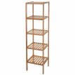 Étagère de salle de bains HWC-B18, Armoire, Bambou - 140x34x33cm