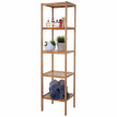 Étagère de salle de bains HWC-B18, Armoire, Bambou - 140x34x33cm