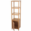Set complet de salle de bains HWC-B18, Meuble Armoires Étagères Bambou