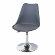 6x chaise pivontante Malmö T501, hauteur réglable, cuir synthétique - gris foncé