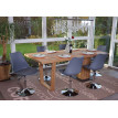 6x chaise pivontante Malmö T501, hauteur réglable, cuir synthétique - gris foncé