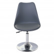6x chaise pivontante Malmö T501, hauteur réglable, cuir synthétique - gris foncé