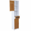 Étagère de salle de bains HWC-A85, armoire, bambou, 180x40x31cm blanc