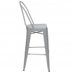 Tabouret de bar HWC-A73, chaise de comptoir avec dossier, métal, design industriel - gris