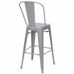 Tabouret de bar HWC-A73, chaise de comptoir avec dossier, métal, design industriel - gris