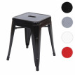 Tabouret en métal HWC-A73, désign industriel métallique, empilable - bleu