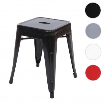 Tabouret en métal HWC-A73, désign industriel métallique, empilable - bleu