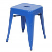 Tabouret en métal HWC-A73, désign industriel métallique, empilable - bleu