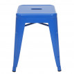Tabouret en métal HWC-A73, désign industriel métallique, empilable - bleu