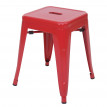 Tabouret en métal HWC-A73, désign industriel métallique, empilable - rouge