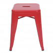 Tabouret en métal HWC-A73, désign industriel métallique, empilable - rouge