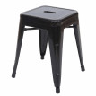 Tabouret en métal HWC-A73, désign industriel métallique, empilable - noir