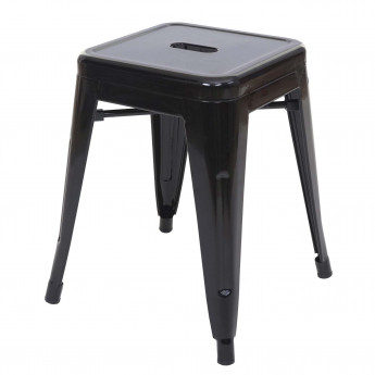 Tabouret en métal HWC-A73, désign industriel métallique, empilable - noir