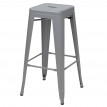 Tabouret de bar HWC-A73, chaise de comptoir, métal, empilable, design industriel - gris