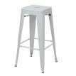 Tabouret de bar HWC-A73, chaise de comptoir, métal, empilable, design industriel - blanc