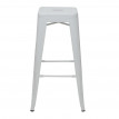 Tabouret de bar HWC-A73, chaise de comptoir, métal, empilable, design industriel - blanc