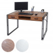 Bureau HWC-A27, table d'ordinateur, 121x70cm structure 3D - blanc