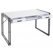 Bureau HWC-A27, table d'ordinateur, 121x70cm structure 3D - blanc