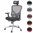 Chaise de bureau HWC-A61, chaise pivotante, tissu ISO9001 - noir/orange