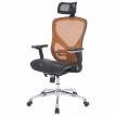 Chaise de bureau HWC-A61, chaise pivotante, tissu ISO9001 - noir/orange
