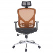 Chaise de bureau HWC-A61, chaise pivotante, tissu ISO9001 - noir/orange