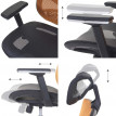 Chaise de bureau HWC-A61, chaise pivotante, tissu ISO9001 - noir/orange