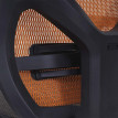 Chaise de bureau HWC-A61, chaise pivotante, tissu ISO9001 - noir/orange