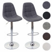 2x tabouret de bar HWC-A67, chaise bar/comptoir - noir, similicuir