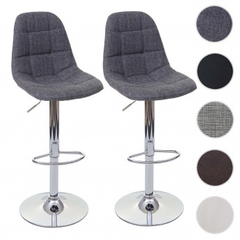 2x tabouret de bar HWC-A67, chaise bar/comptoir - noir, similicuir