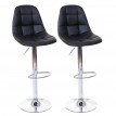 2x tabouret de bar HWC-A67, chaise bar/comptoir - noir, similicuir