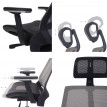 Chaise de bureau HWC-A59 chaise pivotante, fonction glisse, tissu ISO9001 - noir/gris