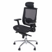 Chaise de bureau HWC-A55, chaise pivotante, cuir synthétique, tissu ISO9001 - noir