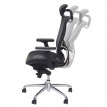 Chaise de bureau HWC-A55, chaise pivotante, cuir synthétique, tissu ISO9001 - noir