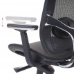 Chaise de bureau HWC-A55, chaise pivotante, cuir synthétique, tissu ISO9001 - noir