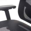 Chaise de bureau HWC-A55, chaise pivotante, cuir synthétique, tissu ISO9001 - noir
